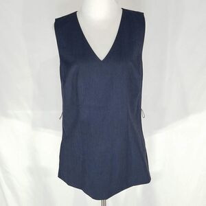 Ann Taylor Factory Navy Blue V-neck Sleeveless Top Size 2